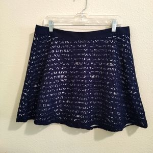 The Limited A-Line Lace with Striped Lining Skirt Size 12